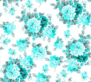 蓝绿色花卉图案背景