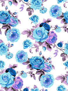 蓝紫色花卉无缝图案背景