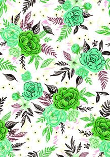 清新绿植花卉图案背景