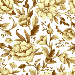 金色花卉图案纹理背景