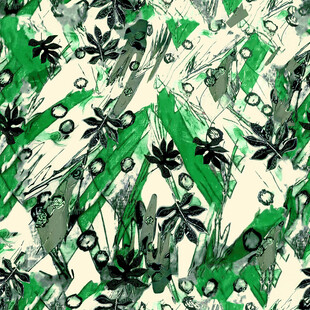 绿色植物手绘风图案背景