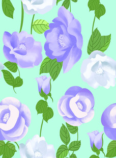 淡紫色玫瑰花卉图案背景