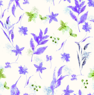 紫色花卉水彩图案背景