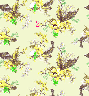 花鸟图案清新雅致的织物纹理