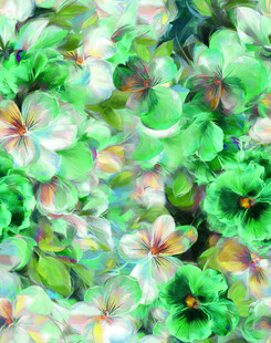 翠绿花卉清新自然景致