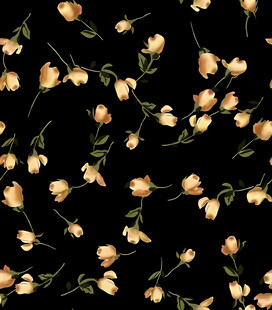 黑色背景上的金色小花图案