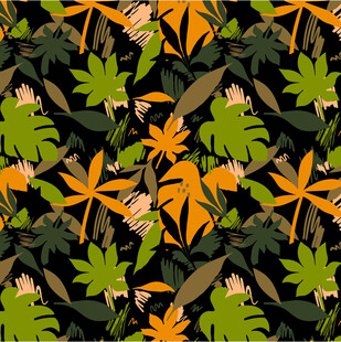 热带植物花卉无缝图案