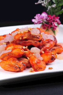 美味大虾摆盘精致诱人
