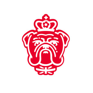 红色斗牛犬皇冠标志图案