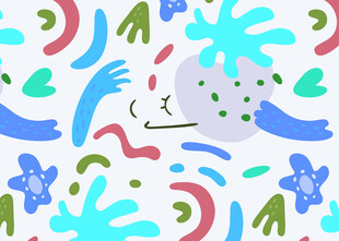 卡通风格多彩抽象图案设计