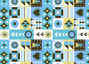 几何图案拼接的多彩背景