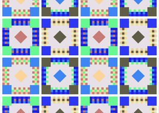 多彩几何图案瓷砖设计