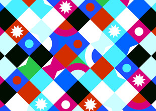 多彩几何图案拼接背景