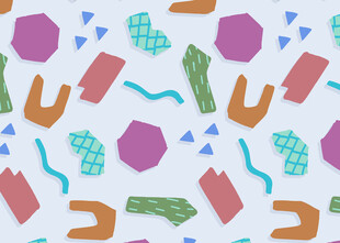 多彩几何涂鸦图案背景