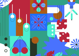 多彩节日装饰插画