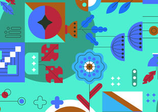 多彩几何抽象图案设计