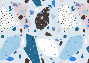 蓝白几何水磨石纹理图案