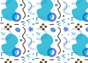 蓝色卡通图案无缝背景