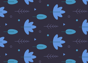 蓝色花卉几何图案背景