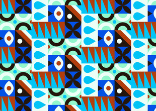 几何图案拼接的多彩背景