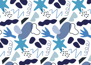 蓝白小清新几何图案背景