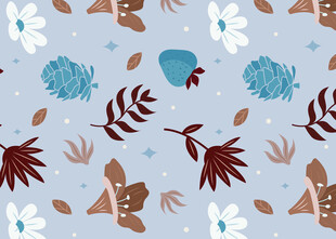 森林风动植物图案背景