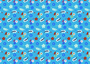 蓝色圣诞主题无缝图案