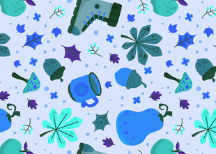 清新多彩的卡通物品图案