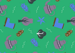 海洋元素无缝图案设计