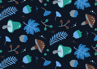 森林元素无缝图案背景