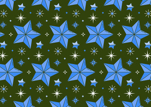 蓝星绿底梦幻图案背景