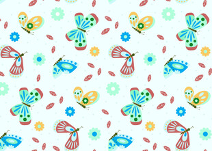 多彩卡通图案无缝背景