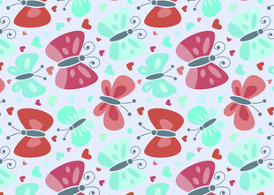 多彩蝴蝶图案背景