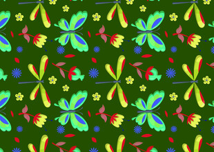 多彩蜻蜓图案背景