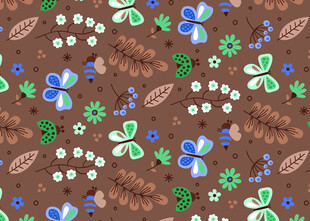 多彩花卉植物图案背景