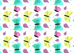 多彩蝴蝶图案无缝背景