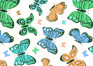 多彩蝴蝶图案背景设计