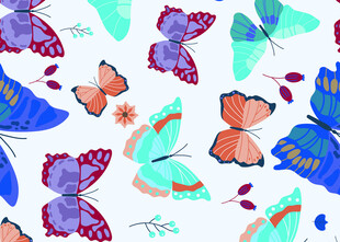 多彩蝴蝶图案背景设计