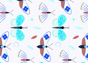 多彩昆虫图案背景设计