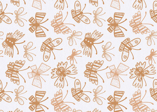 金色花卉图案背景纹理