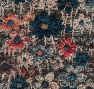 多彩花卉刺绣纹理图案