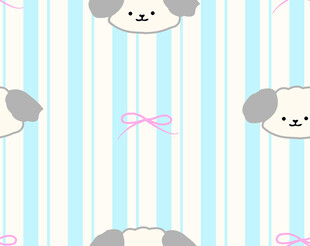 小狗条纹图案可爱背景