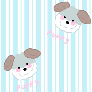 可爱小狗条纹背景图案