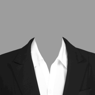 男士黑色西装搭配白色衬衫