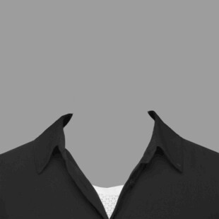 黑色衬衫衣领特写