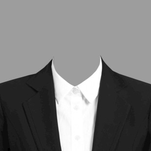 男士黑色西装搭配白色衬衫