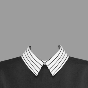 黑白条纹假衣领