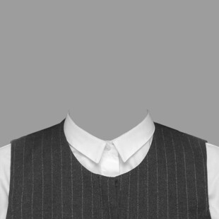 男士条纹马甲搭配白色衬衫