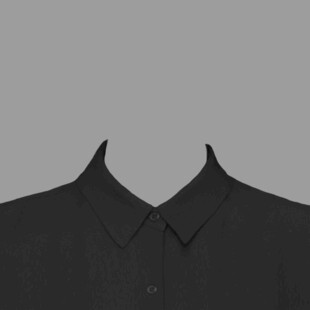 黑色衬衫衣领特写