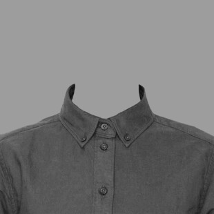 深灰色男士衬衫衣领特写